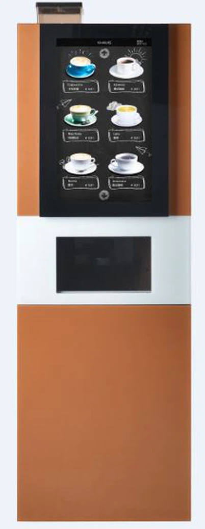 Vrijstaande koffieautomaat warme drankverkoop 22 inch verticaal scherm